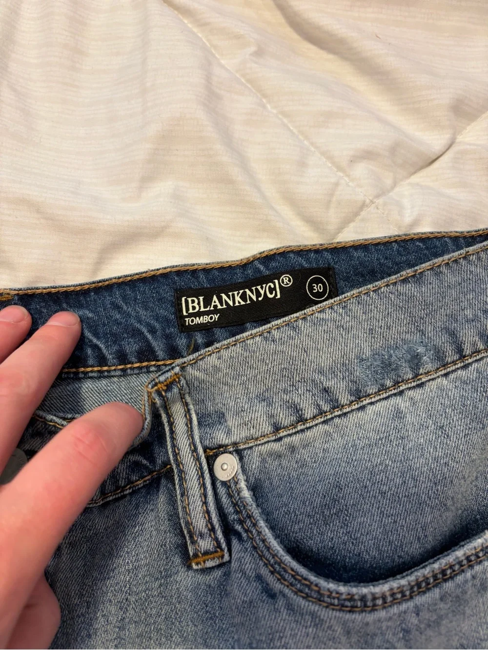 Y2K Blank NYC Women's Distressed Light Blue Jean Shorts NWT Sz 30
